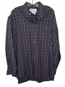 Barbour Size 3XL Navy Plaid Pre-Owned Shirt- Mens