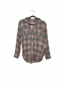 Rails Size X- Small Pink Plaid Pre-Owned Shirt- Ladies