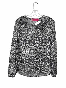 Size Small Blk/Wht Pre-Owned Blouse- Ladies