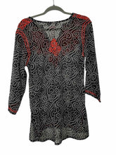 Load image into Gallery viewer, Gretchen Scott Size Large Black Print Pre-Owned Top- Ladies
