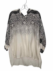 Size 14 White Print Pre-Owned Blouse- Ladies