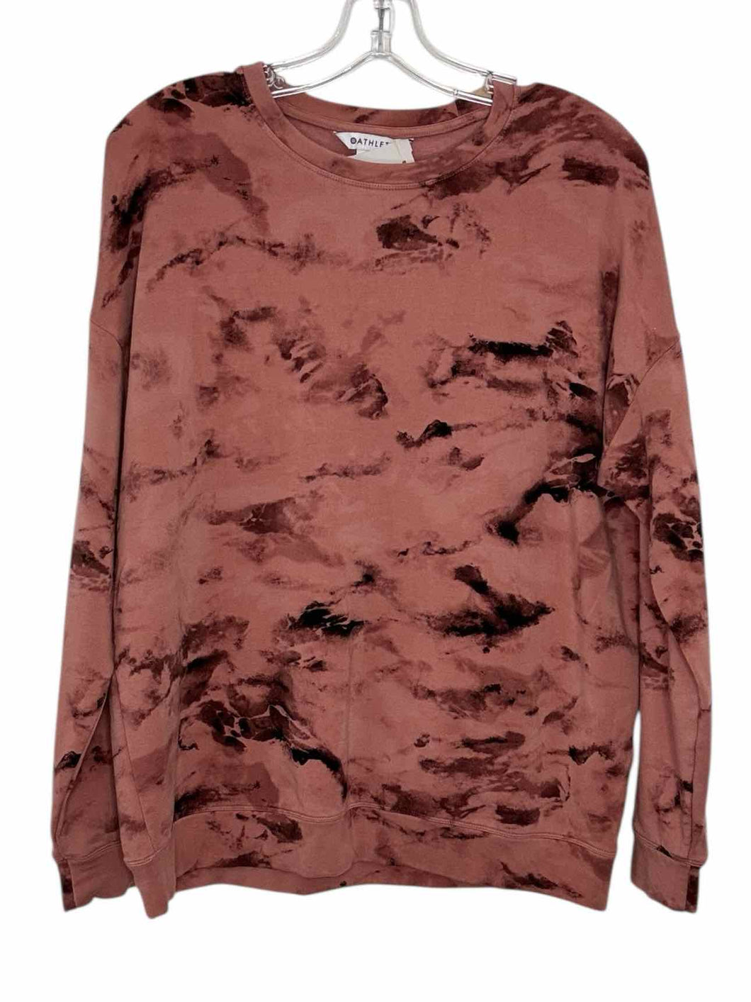 Athleta Size Medium Peach Print Pre-Owned Sweatshirt- Ladies