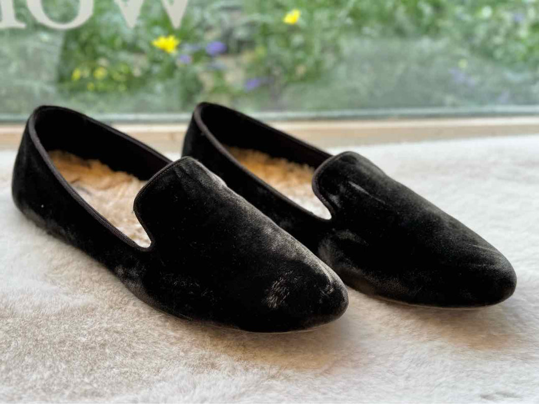 Birdies Size 10 Charcoal Flats Pre-Owned Shoes- Ladies