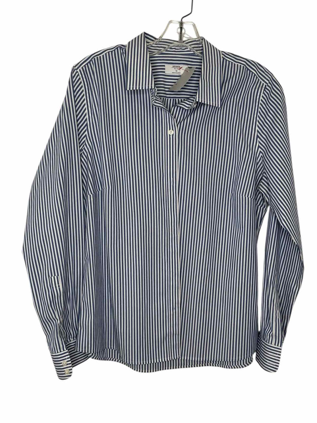 Untuckit Size 10 Blue Stripe Pre-Owned Shirt- Ladies