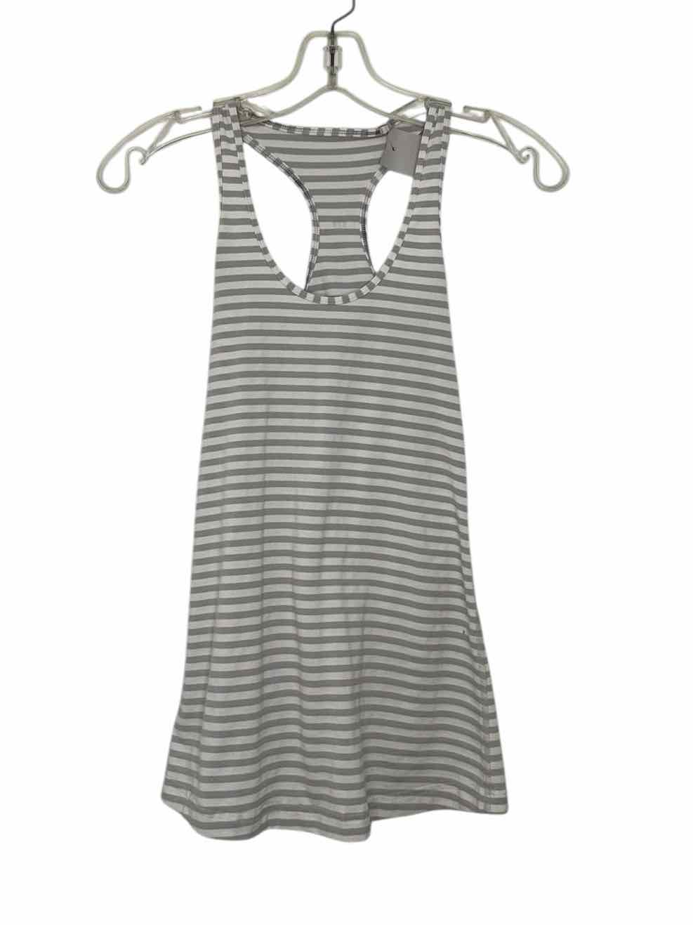 Lululemon Size Small Grey Stripe Pre-Owned Activewear- Tank