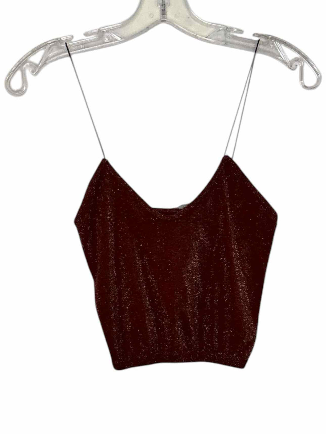 Free People Size Medium Burgundy Pre-Owned Tank Top- Ladies