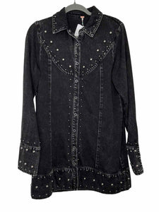 Free People Size Small Black Denim Pre-Owned Dress- Ladies