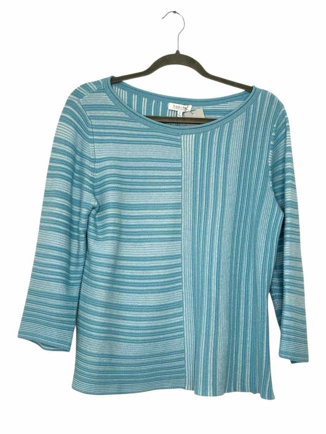 Habitat Size Medium Blue Print Pre-Owned Sweater- Ladies