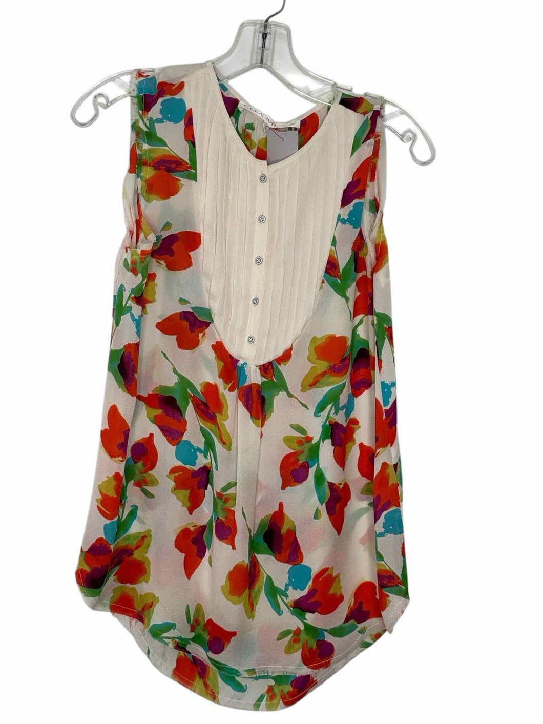 Ulla Johnson Size 6 Cream Print Pre-Owned Tank Top- Ladies