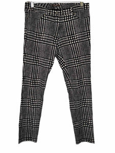 J McLaughlin Size 4 Black Print Pre-Owned Pants- Ladies