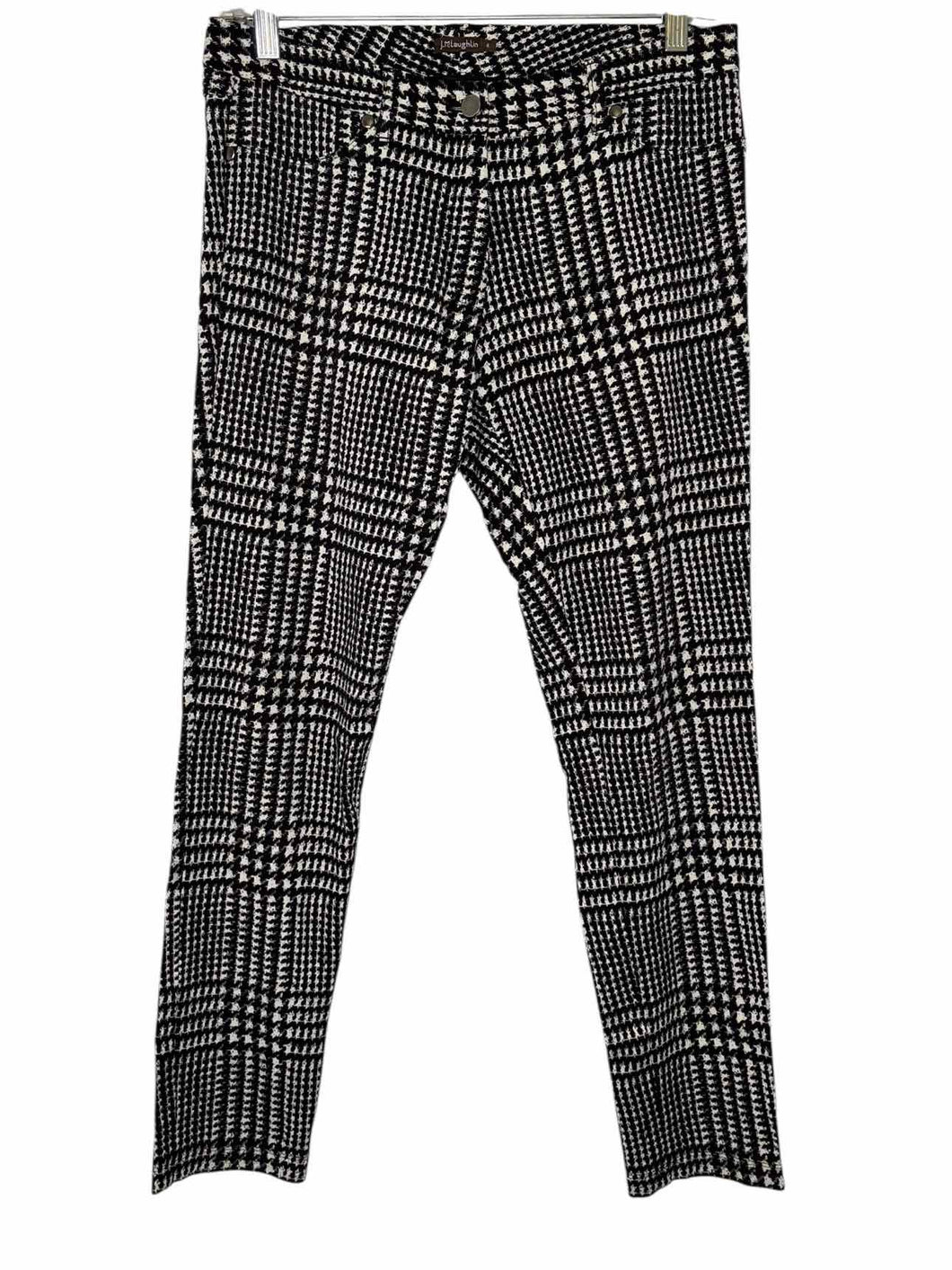 J McLaughlin Size 4 Black Print Pre-Owned Pants- Ladies
