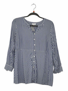 J Jill Size SP White Stripe Pre-Owned Shirt- Ladies