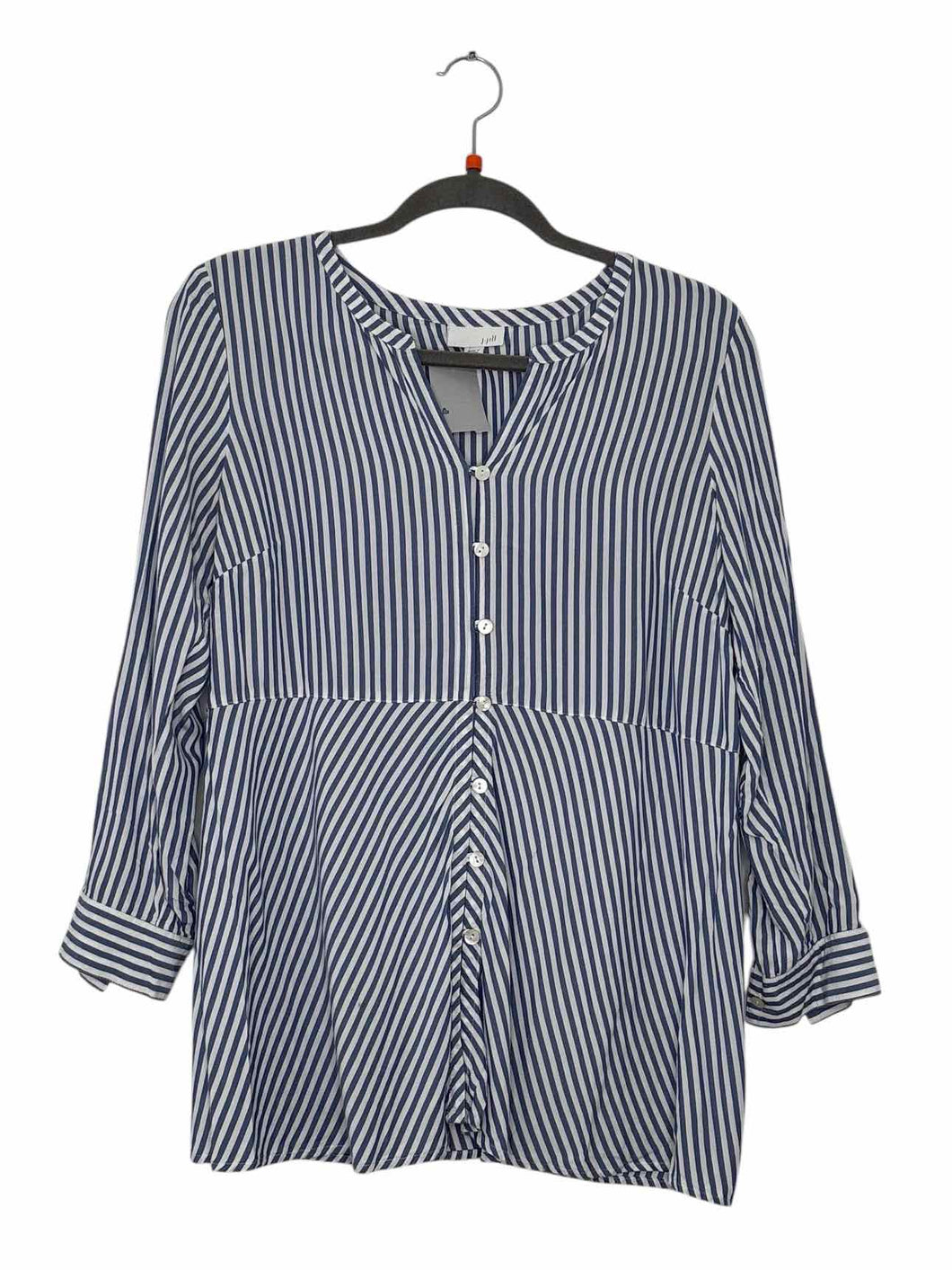 J Jill Size SP White Stripe Pre-Owned Shirt- Ladies