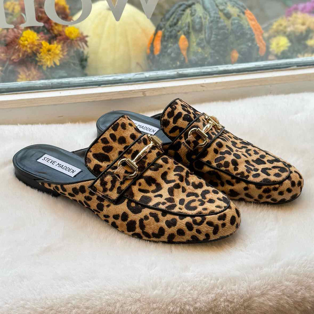 Steve Madden Size 8 Animal Print Loafer Pre-Owned Shoes- Ladies