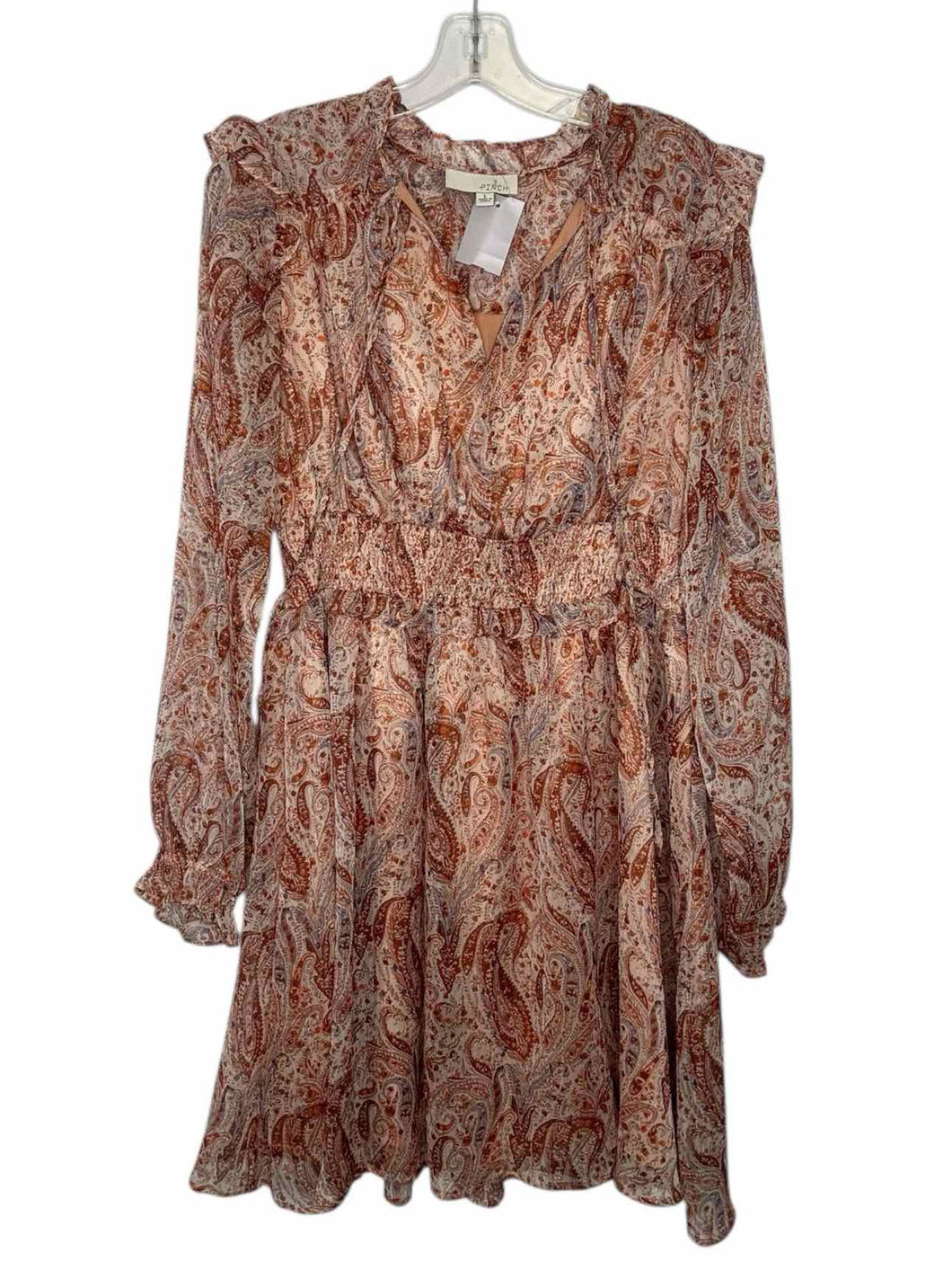 Pinch Size Large Beige Print Pre-Owned Dress- Ladies