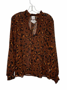 Cabi Size Medium Brown Print Pre-Owned Top- Ladies