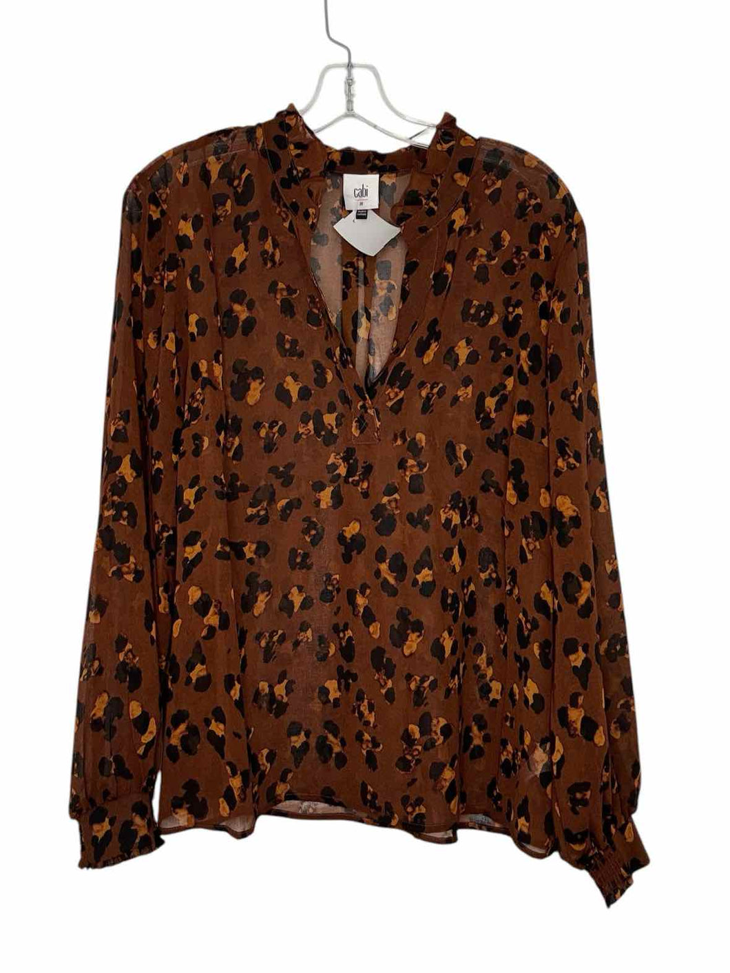 Cabi Size Medium Brown Print Pre-Owned Top- Ladies