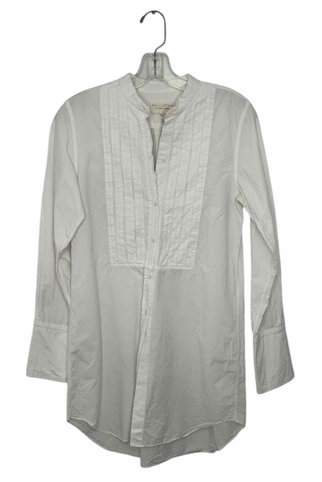 Nili Lotan Size Small White Pre-Owned Shirt- Ladies