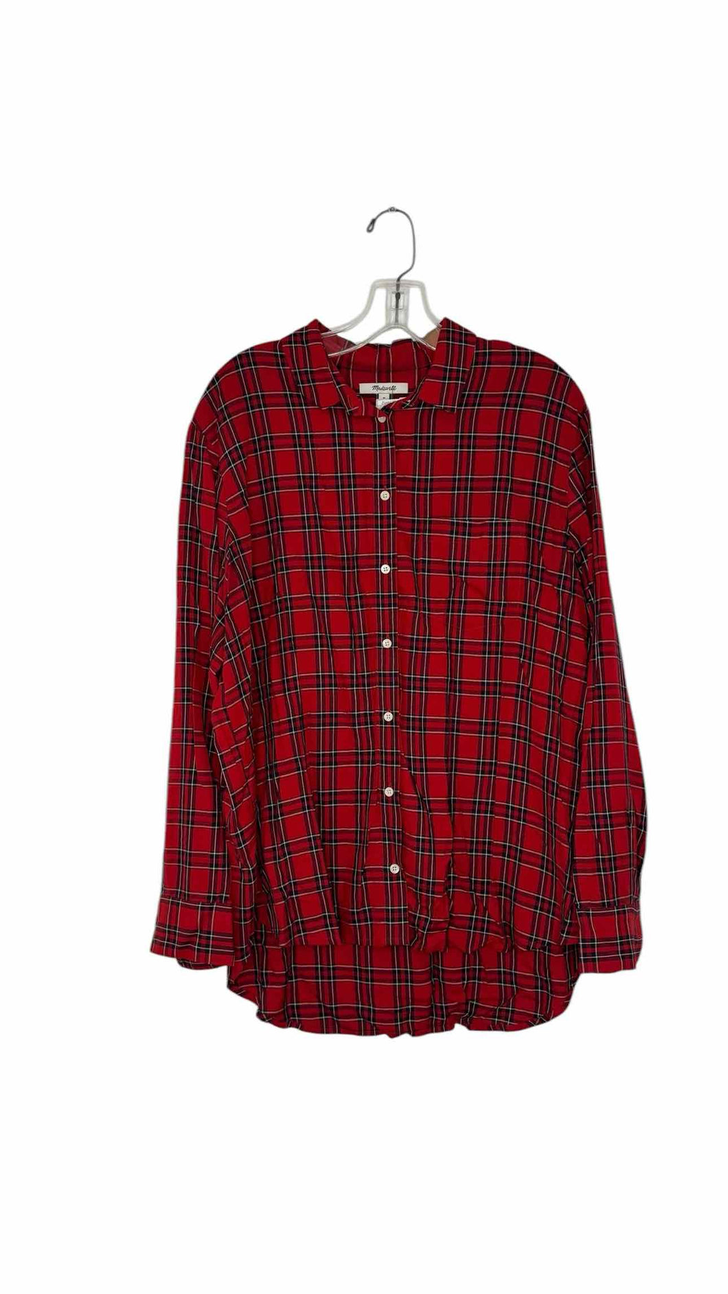Madewell Size Medium Red Plaid Pre-Owned Shirt- Ladies