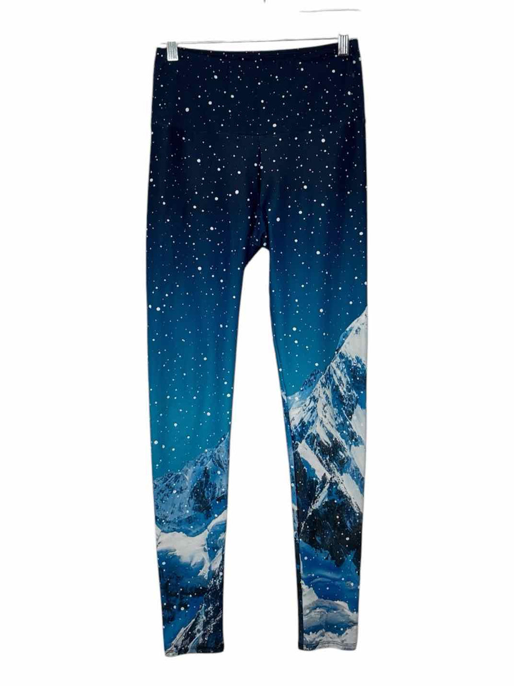 Goldsheep Size Medium Blue Print Pre-Owned Leggings- Ladies