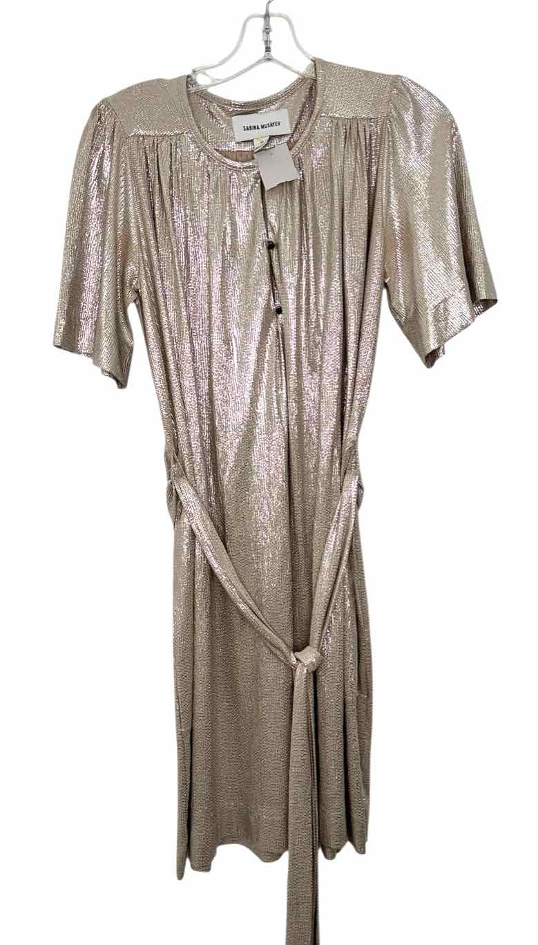 Sabina Musayev Size X- Small Gold Pre-Owned Dress- Ladies