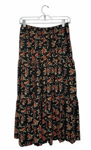 Aqua Size Small Black Floral New w/ Tags Skirt- Ladies