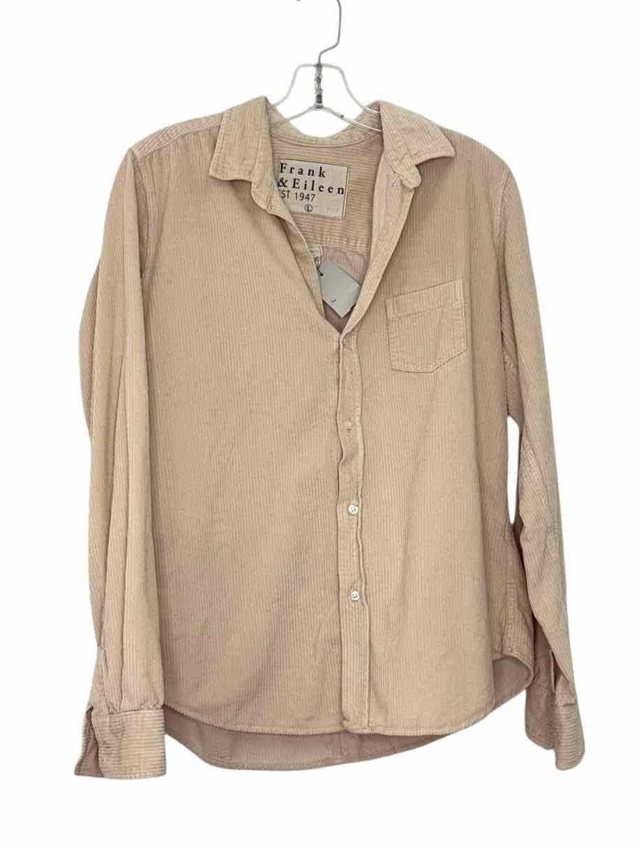 Frank & Eileen Size Large Beige Pre-Owned Shirt- Ladies