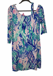 Lilly Pulitzer Size Medium Blue Print Pre-Owned Dress- Ladies