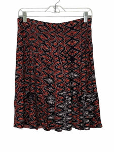 Nic & Zoe Size Small Red Print Pre-Owned Skirt- Ladies