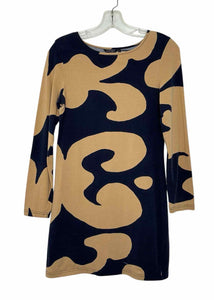 Marimekko Size Small Navy Print Pre-Owned Dress- Ladies
