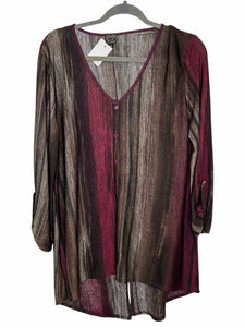 Size Medium Purple Stripe Pre-Owned Top- Ladies