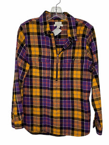 LL Bean Size Medium Purple Plaid Pre-Owned Pullover- Ladies