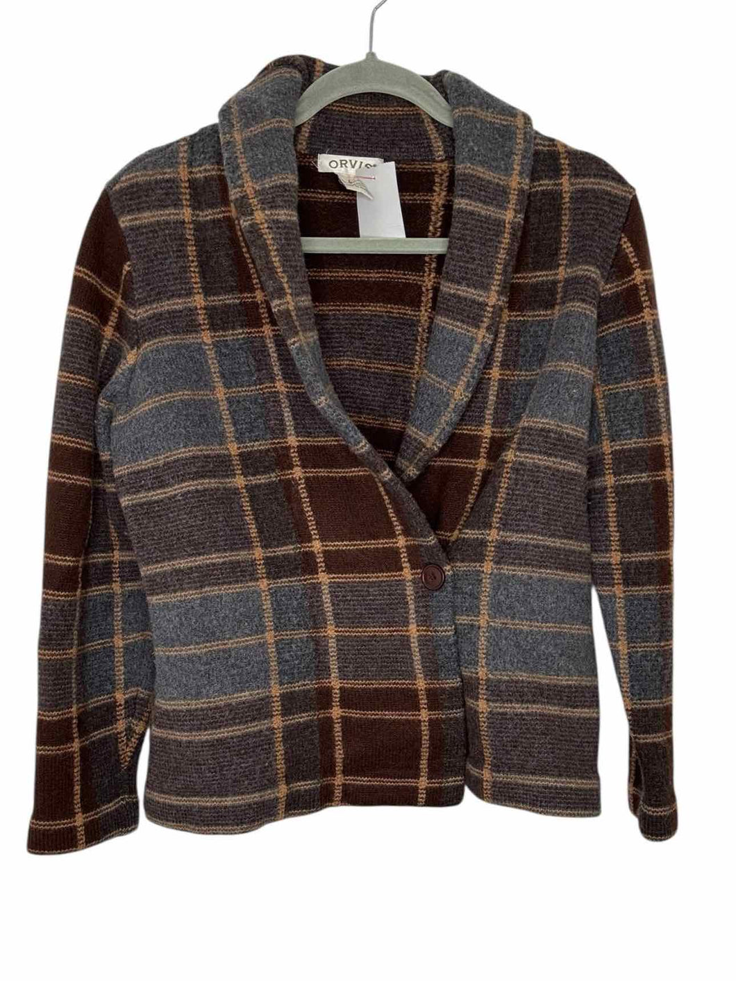 Orvis Size Medium Grey Plaid Pre-Owned Blazer/Indoor Jacket- Ladies