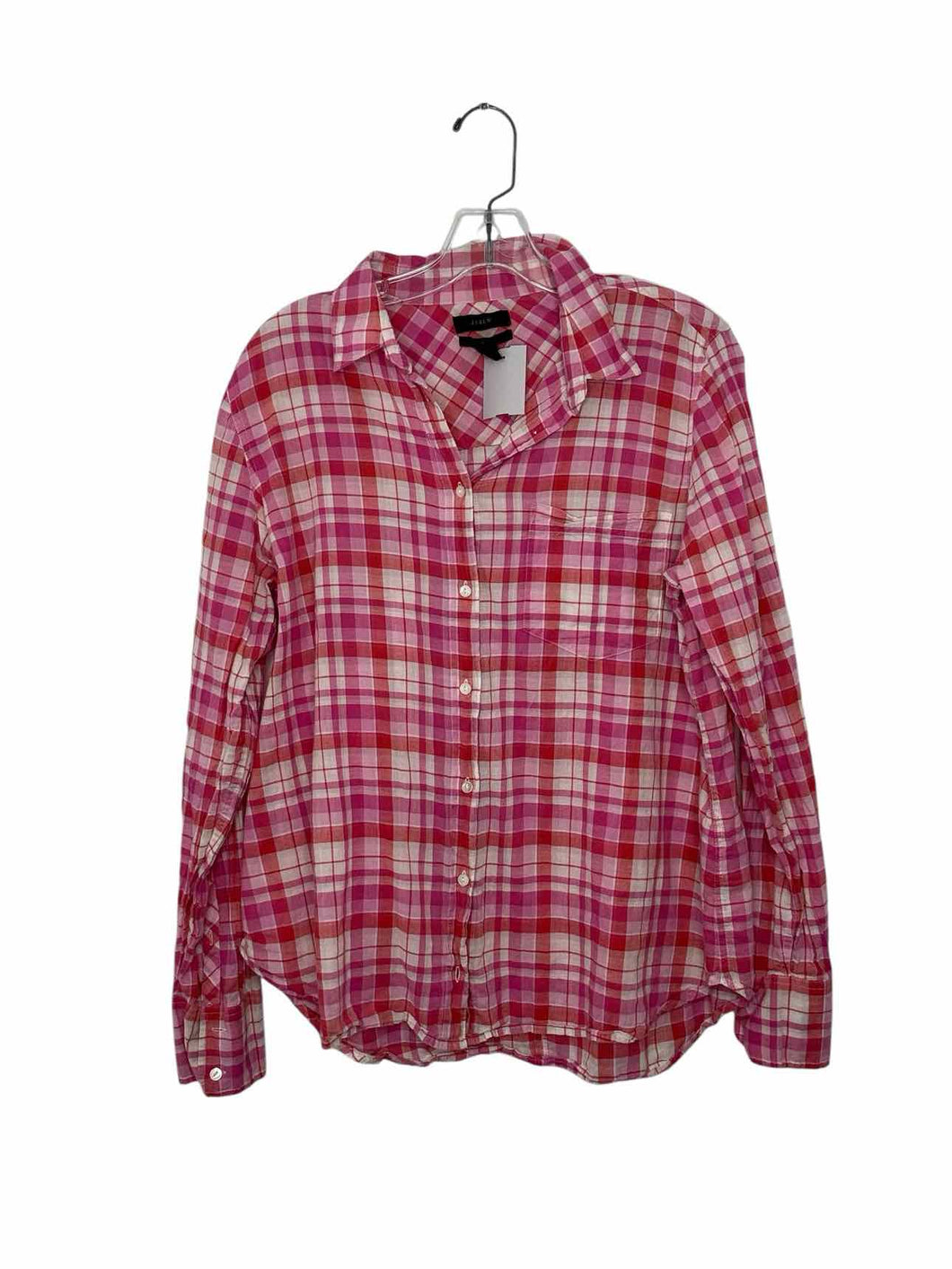 J Crew Size 12 Pink Plaid Pre-Owned Shirt- Ladies