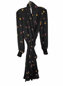 Cabi Size Medium Black Floral Pre-Owned Dress- Ladies
