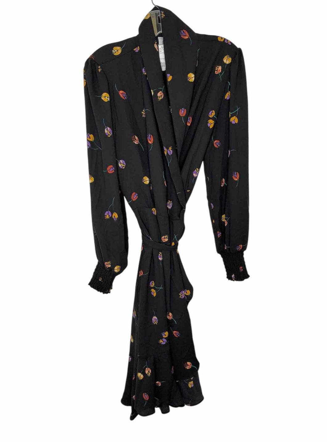 Cabi Size Medium Black Floral Pre-Owned Dress- Ladies