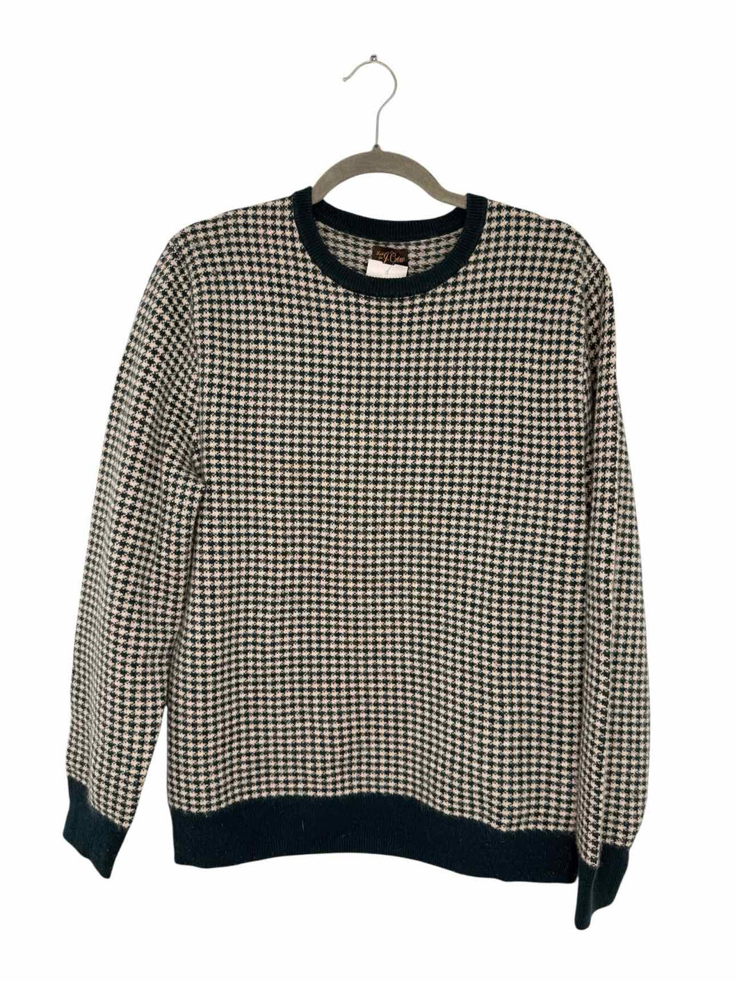 J Crew Size Medium Green Print Pre-Owned Sweater- Ladies