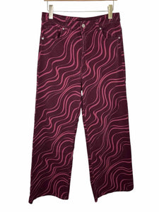 H&M Size 12 Pink Print Pre-Owned Pants- Ladies
