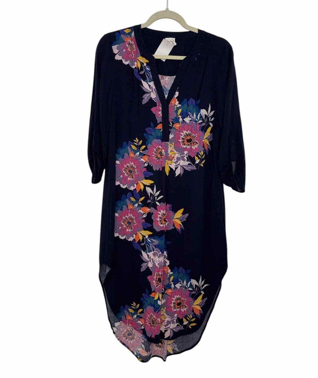 Cupio Size XS/S Navy Floral Pre-Owned Dress- Ladies