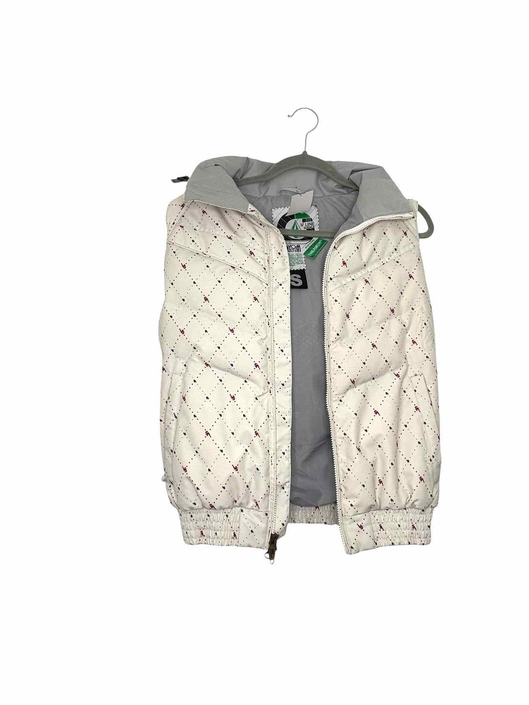 Volcom Size Small White Print Pre-Owned Vest- Ladies