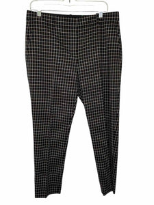 Theory Size 10 Black Plaid Pre-Owned Pants- Ladies