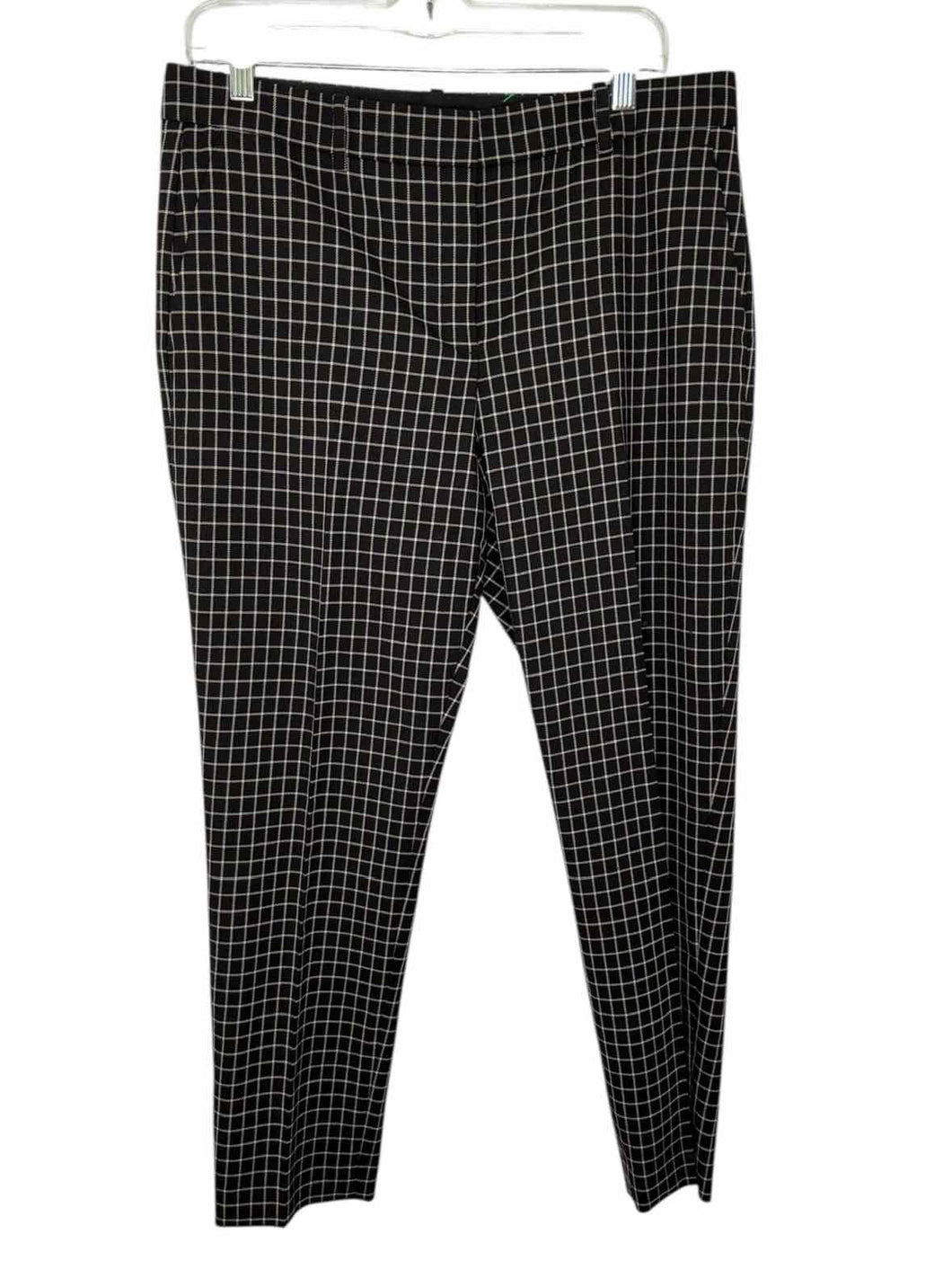 Theory Size 10 Black Plaid Pre-Owned Pants- Ladies