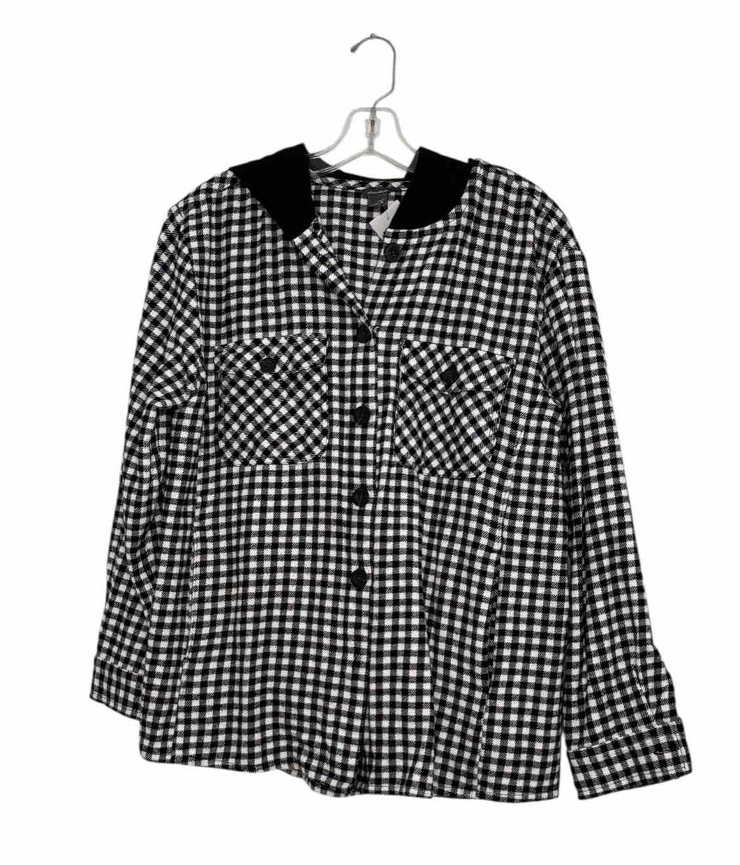 Eddie Bauer Size Medium Black Print Pre-Owned Blazer/Indoor Jacket- Ladies