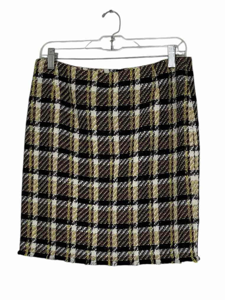Akris Punto Size 6 Yellow Plaid Pre-Owned Skirt- Ladies