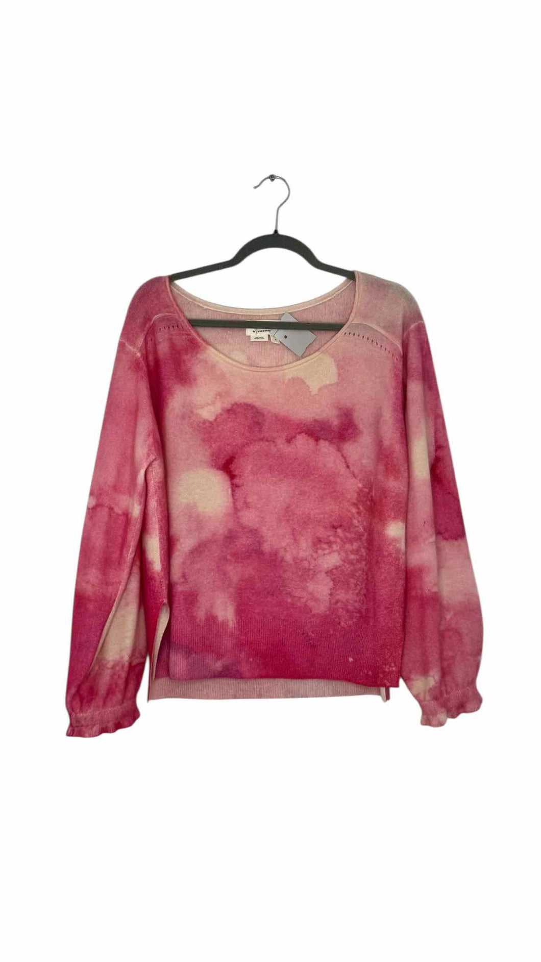 Anthropologie Size Medium Pink Print Pre-Owned Sweater- Ladies