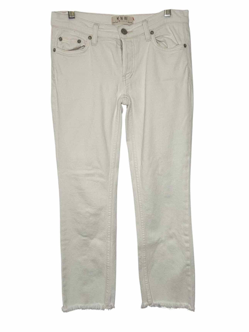 Free People Size 26 White Pre-Owned Jeans- Ladies