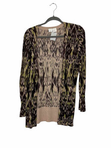 Soft Surroundings Size Medium Brown Print Pre-Owned Sweater- Ladies