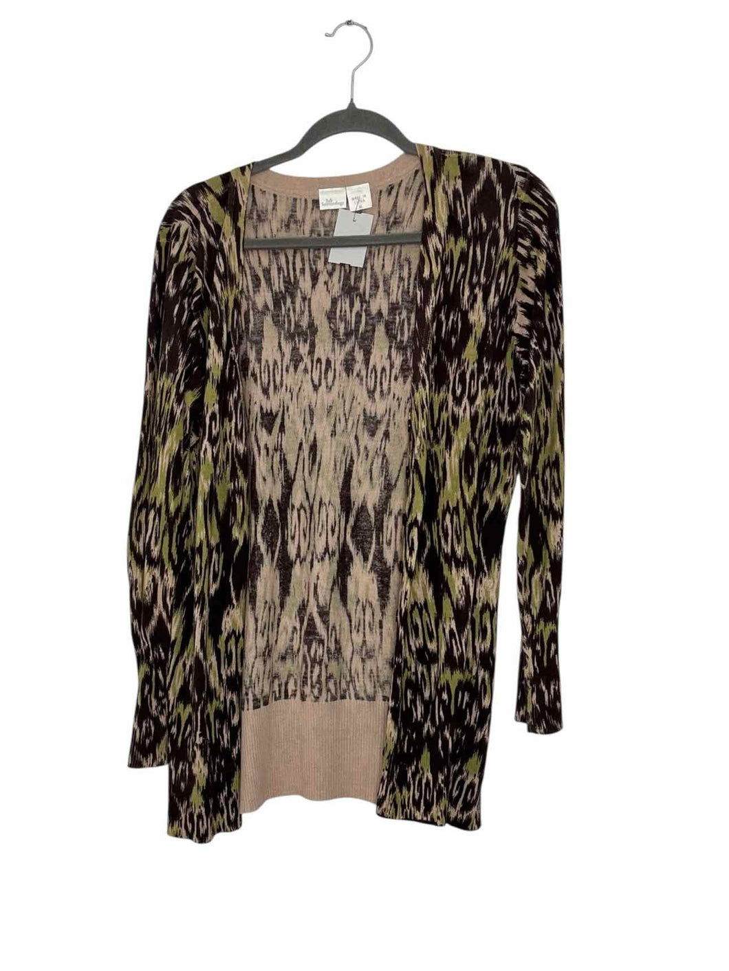 Soft Surroundings Size Medium Brown Print Pre-Owned Sweater- Ladies