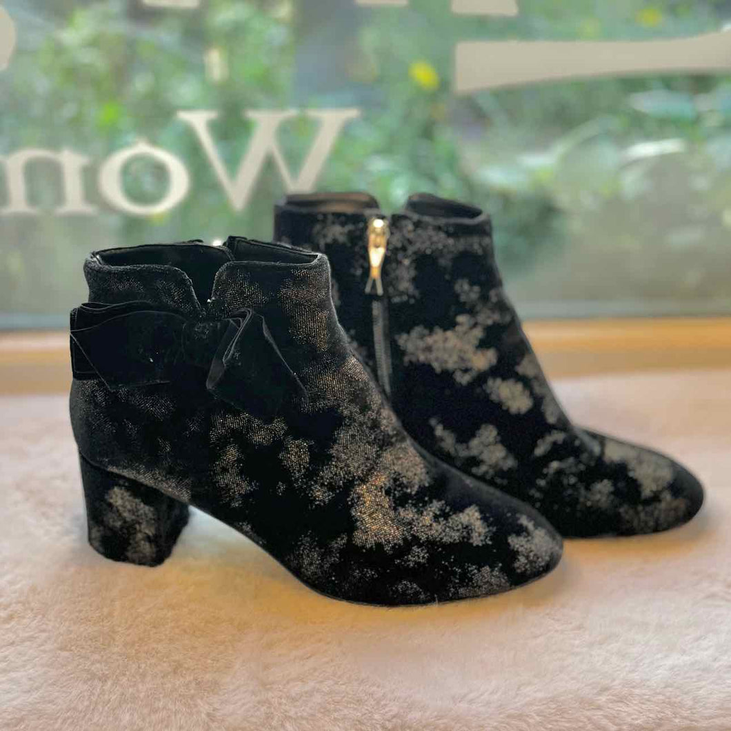 Kate Spade Size 9.5 Black Print Pre-Owned Boots- Ladies