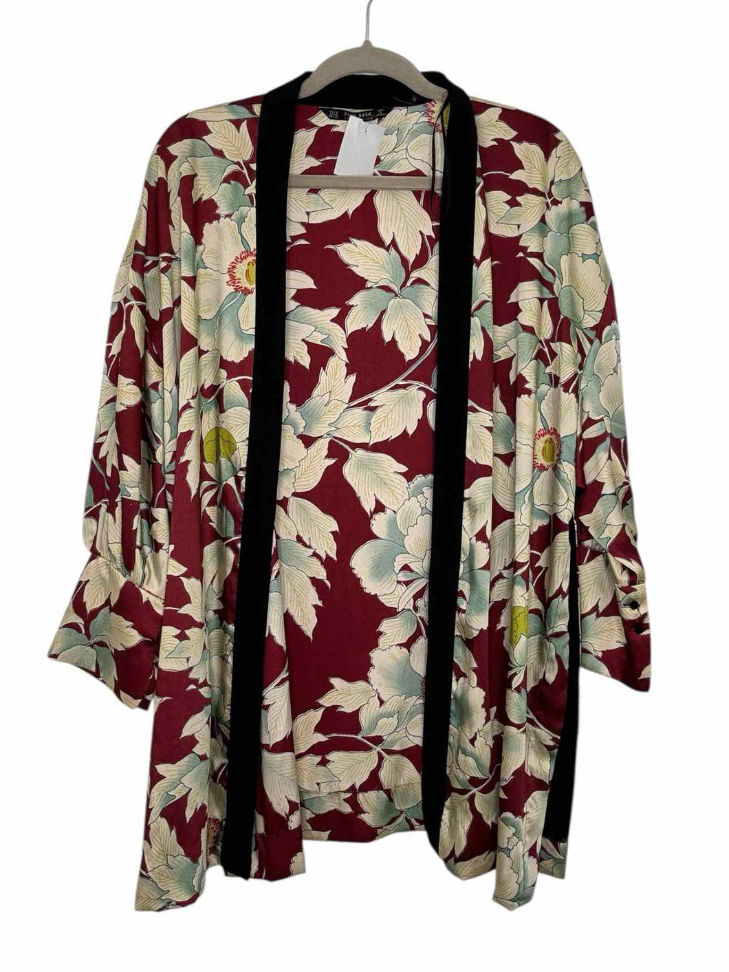 Zara Size Small Maroon Print Pre-Owned Blazer/Indoor Jacket- Ladies